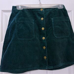 Green Corduroy Skirt